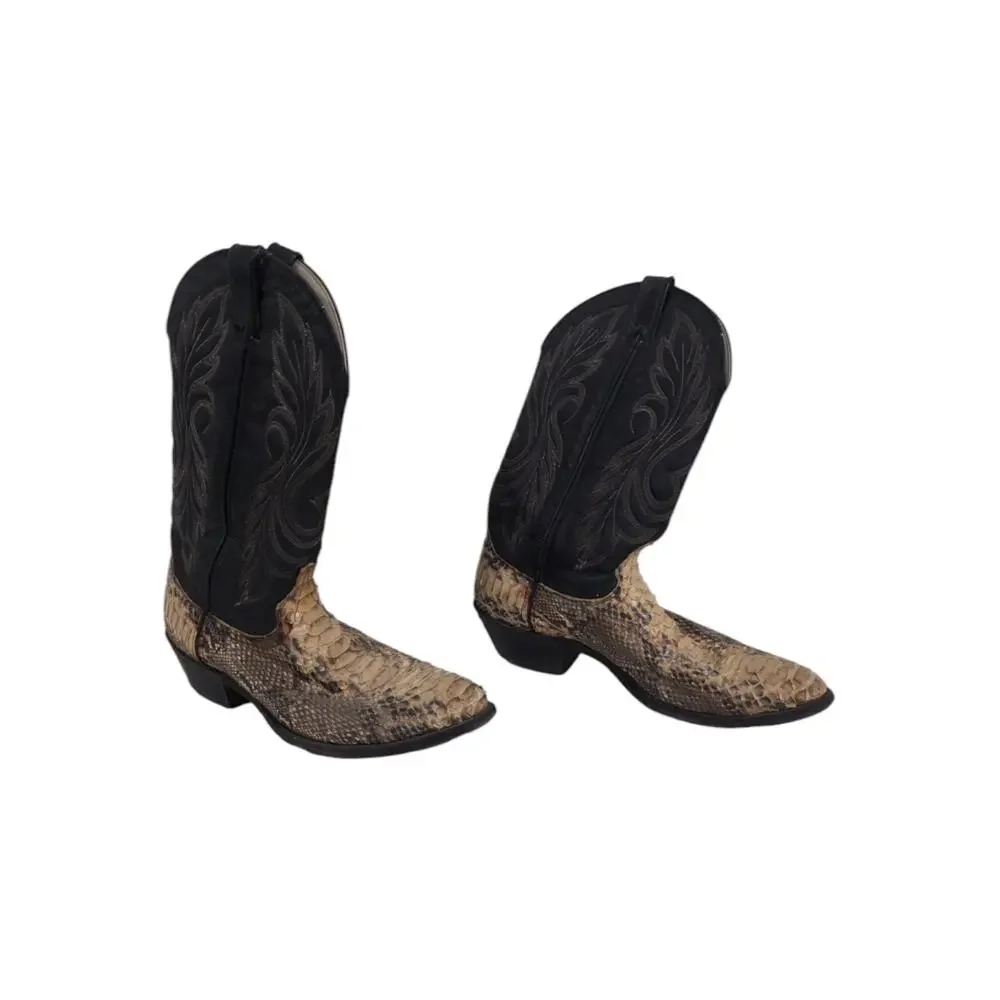 Santa Fe Boot Co Python Snakeskin Cowboy Boots Western Tall Boots 10D